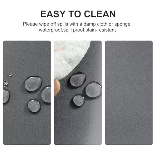 DWCN Round Tablecloth 180 Diameter Grey Table cloth Wipe Clean Wipeable Tablecloths Round Table Cloth Polyester - Image 3