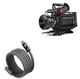 BoxWave Cable Compatible with Blackmagic URSA Mini Pro 4.6K G2 - SnapWrap Thunderbolt 5.0 Cable (5ft 240W), Magnetic Self-Coiling Nylon Braided Retractable - Jet Black