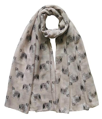 Lina & Lily Australian Shepherd Dog Print Women's Scarf Shawl Wrap Lightweight2