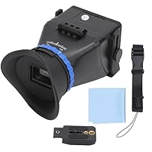 Camera Viewfinder with 3X Magnification for 3.0/3.2 inch LCD SLR Cameras, Adjustable Diopter, 1/4in 3/8in Screw Holes, Black