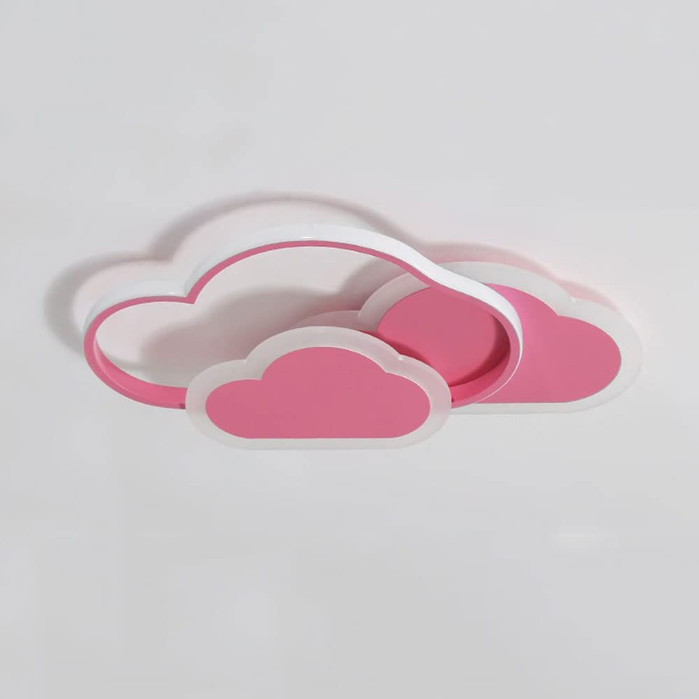Plafonnier LED nuage rose et blanc dimmable pour chambre enfant moderne