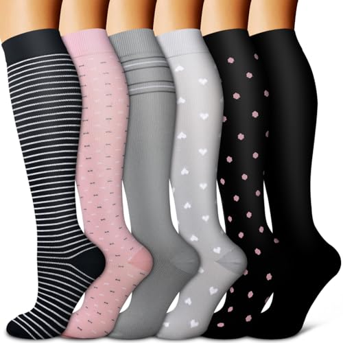 Image of Copper Compression Socks for Women & Men (6 pairs) - Best Support for Nurses, Running, Hiking, Recovery