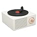ciciglow Altavoz Bluetooth, Altavoz Retro Estilo Giradiscos de Vinilo, Altavoz Tocadiscos Inalámbrico, Batería de Litio de 1000 MAh, Compatible con Bluetooth, AUX, Tarjeta de Memoria(Blanco)