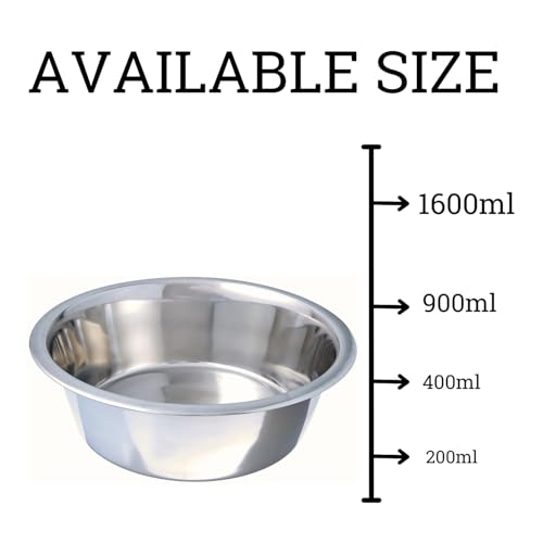 Image of Pets Empire Pet Feeder for Dogs & Cats | Dog Bowl Stand for Large Dogs | Stainless Steel Food and Water Bowls with Iron Stand | Dog Bowls Large Size (900ml X 2 Bowl)