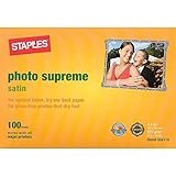 Staples 564119 Photo Supreme Paper 4-Inch X 6-Inch Satin 100/Pack