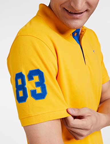 Image of Deniklo Men's Cotton Rich Half Sleeve Regular Fit Solid Polo T-Shirt (Available in Plus Size)
