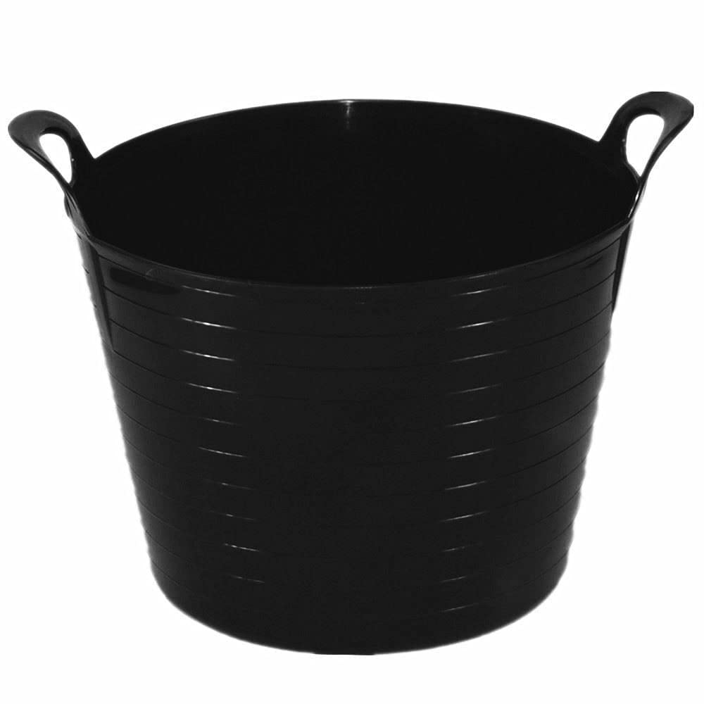 TENLITE Flexi tub storage robust bucket/Multipurpose flexible Container Garden, Home Rubber Storage Bucket Polyethylene Flex Tub - MADE IN U.K. (Large - 42L, Black)