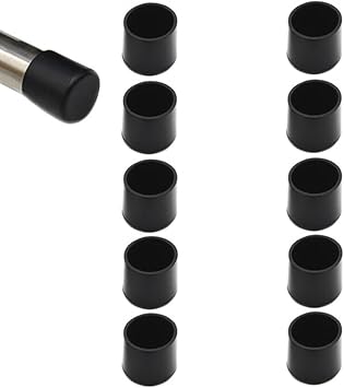 Round Rubber Hole Plugs 3/4" 19 mm, Vinyl End Cap, Black Rubber Caps for Metal Tubing, Fences, Glide Protection 10Pcs