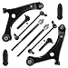 Detroit Axle - New Set Front Lower Left and Right Control Arm and Ball Joint assembly, Sway Bar, Outer and Inner Tie Rod End for Chrysler - Town & Country and Dodge - Grand Caravan 2008-2010