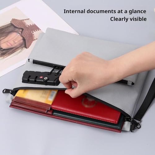 Travel Lock Bag, Money Bag with Lock and Zipper, Double Layer Anti-Theft Handbag with 3-Digit Code, Travel Bag with Lock, Secure for Suitcases, Backpacks, Gym Bags4