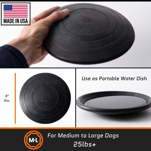 Ultra Durable Flying Disc - Lifetime Replacement Guarantee - Aggressive Chewer Approved - Made In Usa - Medium/Large Dogs - Safe & Non-Toxic Natural Rubber - Monster K9 Dog Toys #TOP1