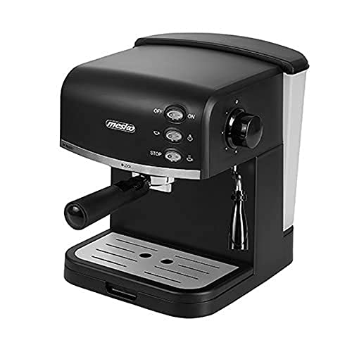 mesko MS 4409 Cafetera Espresso Manual 15 Bares, Depósito 1,5 L, para Preparar Café Latte,...