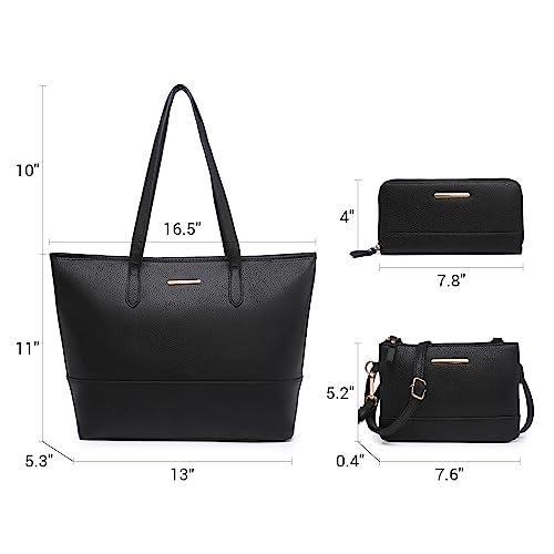 Bolso Tote grande para mujer con 3 piezas miniatura 3