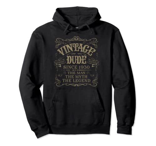 Regalo de 92 cumpleaños Vintage 1930 Envejecido 92 años Sudadera con Capucha