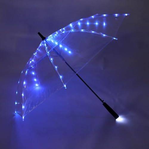 HEPYLAIFU LED Luminous Transparent Umbrellas with Flashlight Torch, party birthday christmas gifts (Color : B, Size : 23)