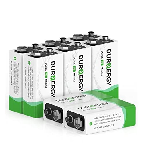 DURNERGY 9V Batteries, 9 Volt Batteries 8 Pack,10-Year Shelf Life, 9V Batteries…