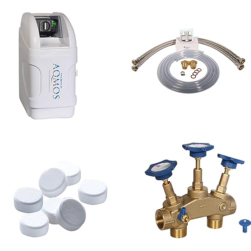 Aqmos BM-32 Wasserenthärtungsanlage im Set mit Montageblock und 100kg Regeneriesalztabletten...