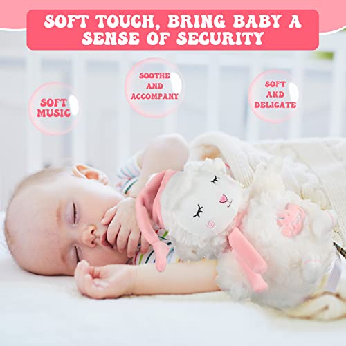 3 Pieces Serenity Lamb With Crib Cross 6.1 Inch Baby Wall Cross Baptism Gifts My First Rosary Cross Rosary Gifting Praying Musical Plush Lamb For Girl Newborn Christening Or Baptism Gift #TOP5