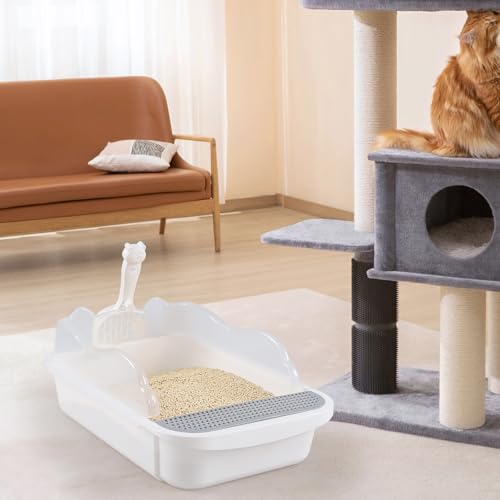 Arenero para gato Mediana abierto con pala blanco miniatura 5