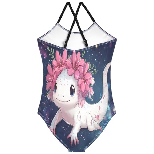 Pigsaly Girls One Piece Swimsuits Cute Fish Pink Florals Kids Cross Back Swimwear Toddler Beach Sport Bathing Suit 3T2