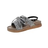PU Leder Zehentrenner -sandalen Damen Sommer ►▷Frau Retro Wild Rom Stil hohles Strass Design Flache Flip Flop Zehentrenner Sandalen Beiläufige Hausschuhe Pantoletten |Römersandalen |Strandschuhe Trekkingsandalen, Damen- und Herren-Sandalen, Wander