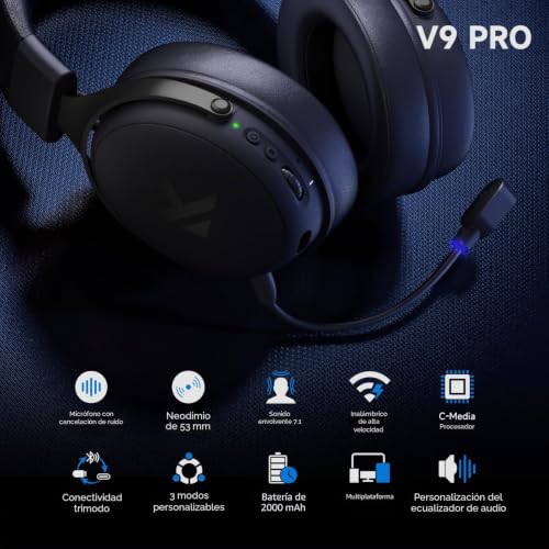 Auriculares Gaming MCHOSE V9 Pro Micrófono Desmontable y Conectividad 2.4G 4