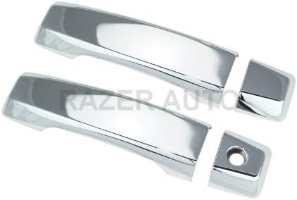 Razer Auto Chrome Door Handle Covers 2D W/O Passenger Keyhole for 2004-2013 Nissan Titan / 2004-2013 Nissan Armada