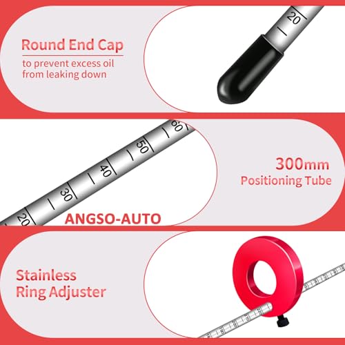 Image of 2025 Upgrade Fork Oil Level Measurement Tool - Accurate 300 mm Markings - Gauge Tool with 60 ml Syringe and Adjustable Ring - Compatible with Mountain Bikes, Motorcycles (Red)