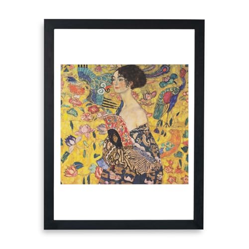 Affiche encadrée Gustav Klimt Fille avec jaune Taille M Spiffing Prints : tableau déco murale art