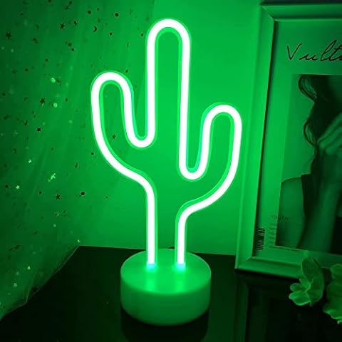 NIWWIN Cactus Neon Table Lamp for Decor Cover