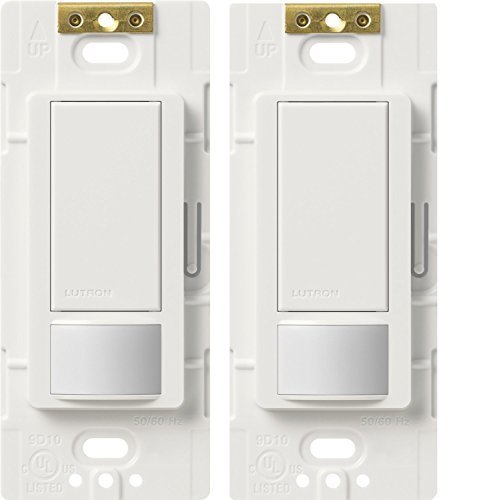 Lutron MS-OPS6M2-DV-WH Maestro 6-Amp Multi-Location Dual Voltage Occupancy Sensing Switch, White (2 pack)2