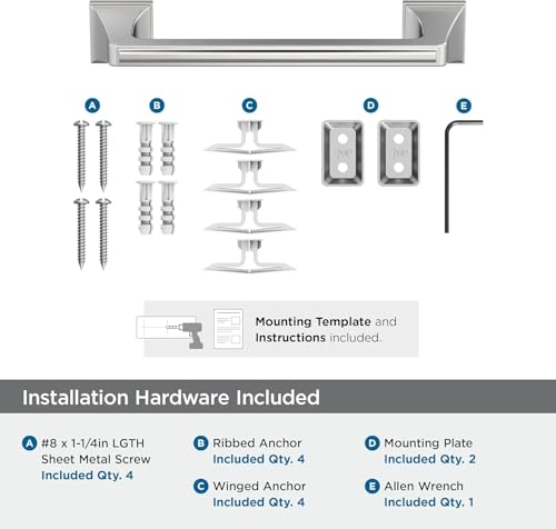 Image of Amerock Mulholland 9 inch Chrome Towel Bar