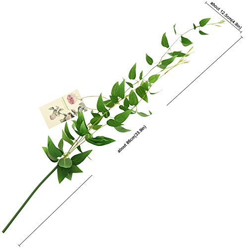 Fiveseasonstuff 10 Stems Artificial Silk Clematis Fake Leaves Décor Garland | Fall Garland Greenery Leaves| Vine Floral Arrangement Accessories For Wall Hanging Backdrop Bouquet #TOP4