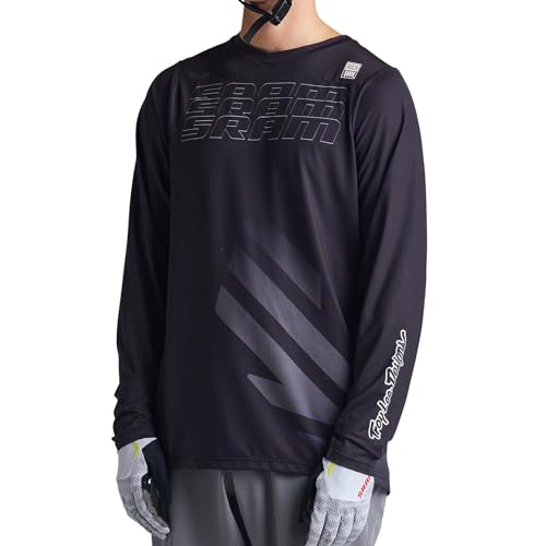 Troy Lee Designs Camiseta de manga comprida Skyline adulto Mountain Bike, Sram Eagle One, preto, P
