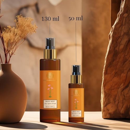 Image of Forest Essentials Fragrant Body Mist Lime Saffron Oudh | Aloe Vera juice infused Perfume Spray to keep Skin Scented & Hydrated Through the Day