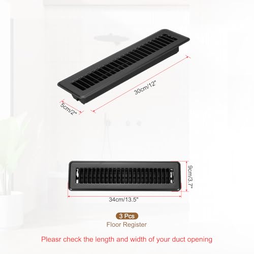 Couverture de ventilation en acier robuste de 12 x 2 pouces - 3