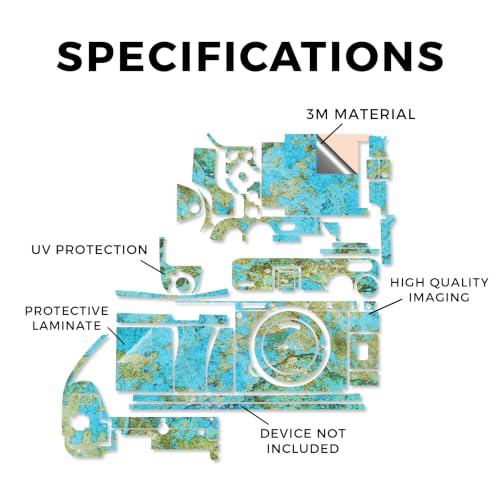 Image of Glossy Glitter Camera Skin Compatible with Sony A6700 Mirrorless Camera (2023) - Teal Marble - Premium 3M Vinyl Protective Wrap Decal Cover - Easy to Apply | Crafted in the USA by MightySkins
