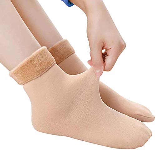 Image of Glus Unisex Winter Warm Fleece Socks, 100% Warm Super Hot For Men & Women