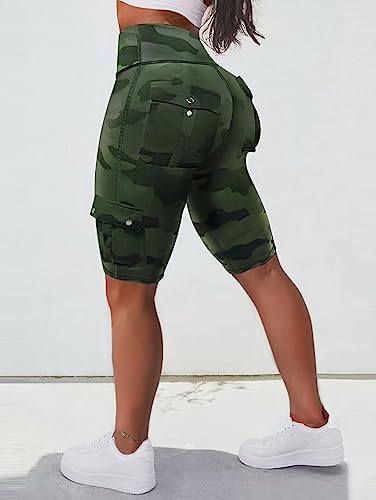 Flamingals Biker Shorts Women Tummy Control High Waisted with Flap Pocket Workout Running Yoga Athletic Shorts4