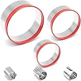 6 Pcs Round Circle Cookie Cutters with Mini Flower Hexagon Heart Vegetable Cutter Shapes,Biscuit Cutter, Small Cookie Cutters, Metal Cookie Cutters for Baking.