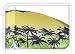 Produktbild Meinposten Sonnenschirm Ø 160 cm UV Schutz knickbar Schirm mit Palmen Urlaub Strandschirm (gelb mit grünem Rand)