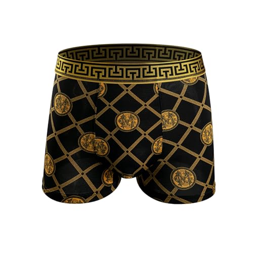 Black and Gold Light Luxury Men's Boxer Briefs 5-Pack - Noble Elegant Breathable Seamless & Won't Roll Up2