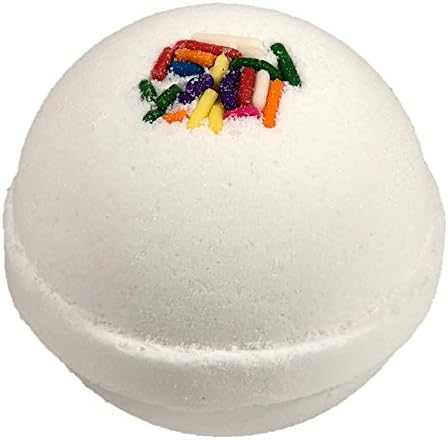 Birthday Cake Bath Bomb Large Lush Bubble Bath Vanilla Scent Cupcake Bath Bomb Fizzy 4.5oz - Birthday Gift in a Box - Gender Neutral - Organic and Natural Made in USA