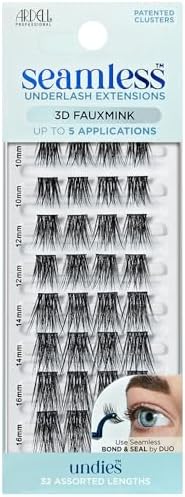 Ardell Seamless 3D Faux Mink Underlash Extensions Refill Kit - DIY Lash Clusters, Customizable Eyelash Extension for Natural Looking Lashes, 1-Pack