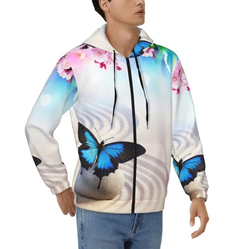 Sweatshirt chaud résistant au vent avec capuche zippée pour hommesactifs