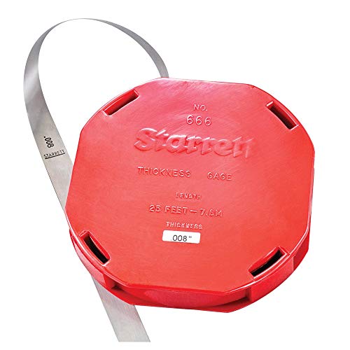 Starrett 666-8 Espesor de espesor de acero de 0.008" de grosor, 1/2" de ancho y 25' longitud