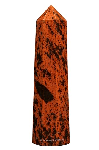 Image of Amazing Gemstone Mahogany Obsidian Crystal Towers ~ Natural Healing Crystal Point Obelisk for Reiki Healing and Crystal Grid (3 inch to 4 inch INCH)