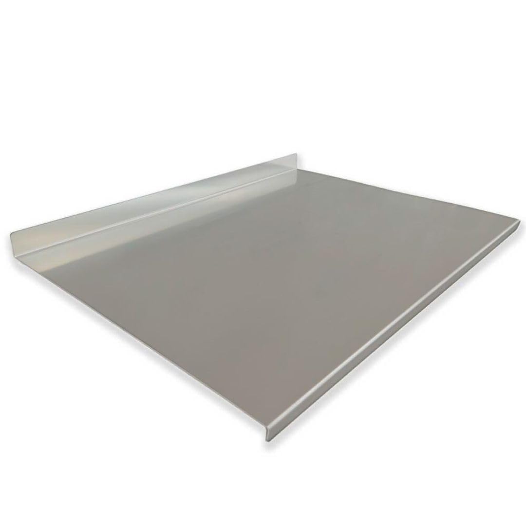 GIEMME | Spianatoia in Acciaio Inox AISI 304 52x80 cm - Piano di Lavoro Resistente e Igienico con Alzatina Posteriore e Tappetino Antiscivolo