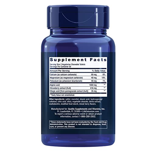 Life Extension Esophageal Guardian - Gastric Discomfort Supplements - Up To 4 Hours Of Digestive Comfort & Relief - Berry Flavor, Gluten Free, Non-Gmo - Vegetarian Chewable Tablets 60 Count #TOP1