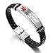 KBNSUIAN Personalized Medical Heart Failure Bracelet for Women Men Braided Leather ID Bangle Disease Awareness Alert Wristband Customized Identification Jewelry for Emergency Life Saver with Aid Bag